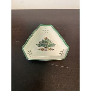 Spode Christmas tree triangle shape candy/trinket‎ dish 5” S3324 K